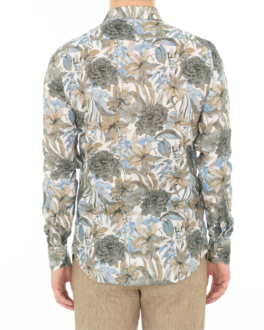 Herre | Skjorter | Stenströms | Slimline Printed Flower Shirt White