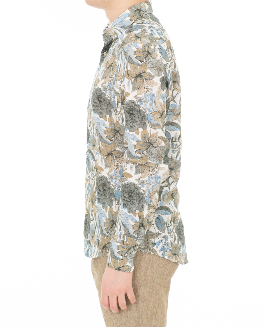 Herre | Skjorter | Stenströms | Slimline Printed Flower Shirt White