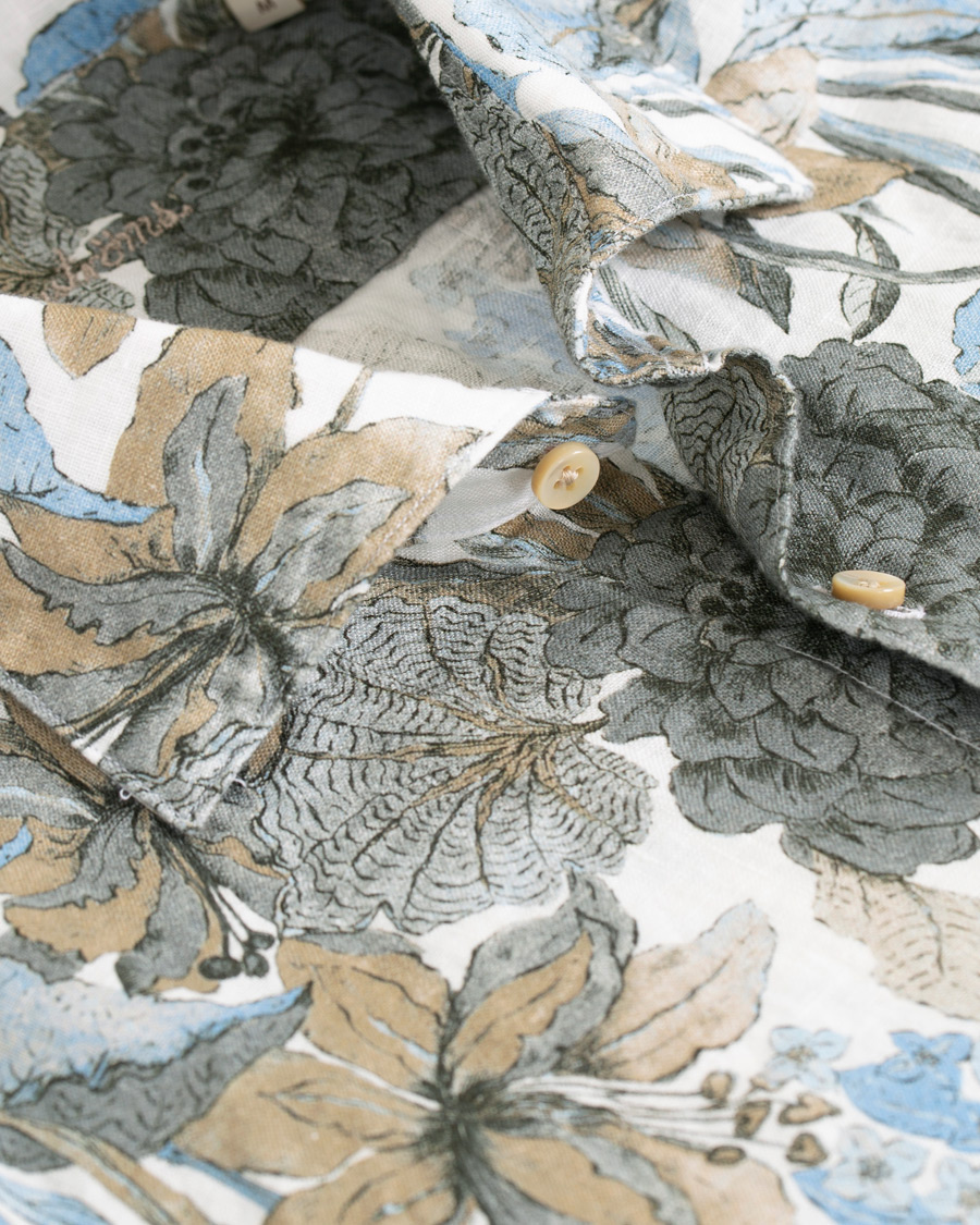 Herre | Skjorter | Stenströms | Slimline Printed Flower Shirt White