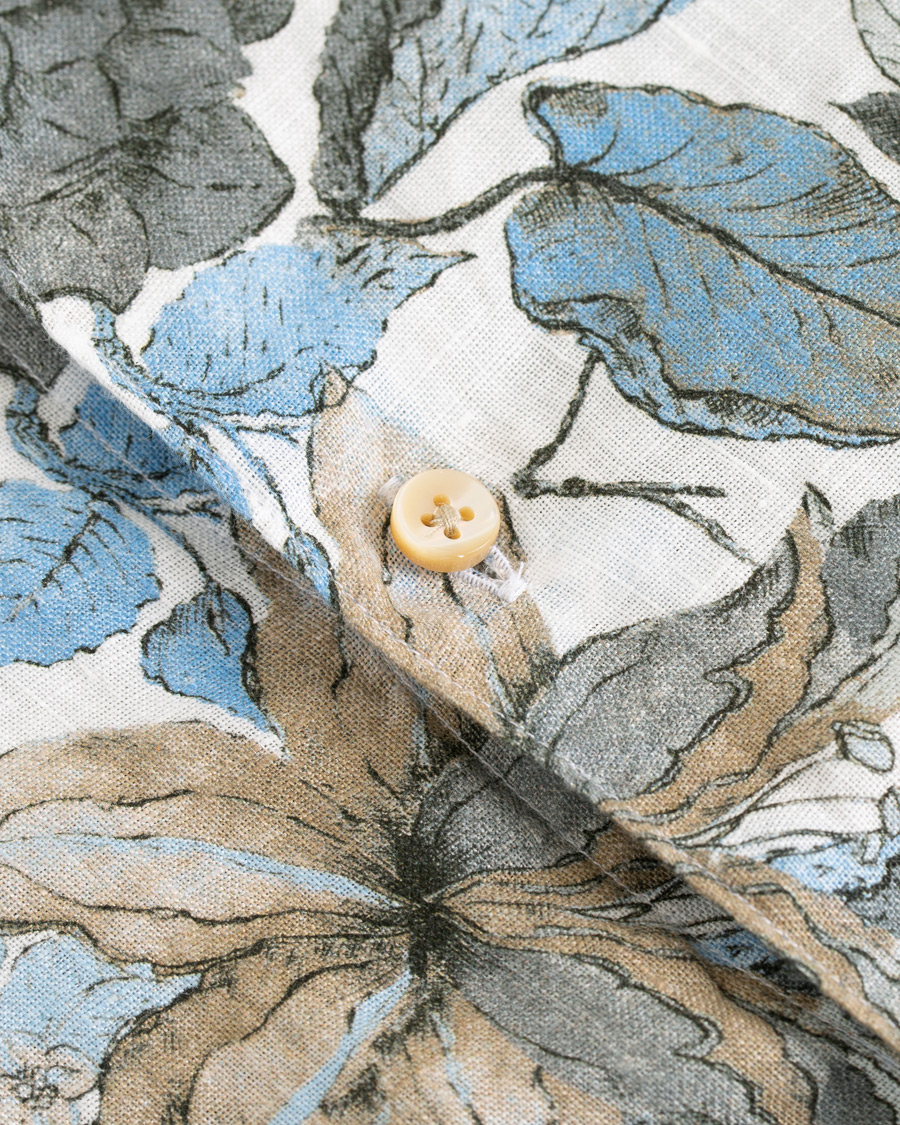 Herre | Skjorter | Stenströms | Slimline Printed Flower Shirt White