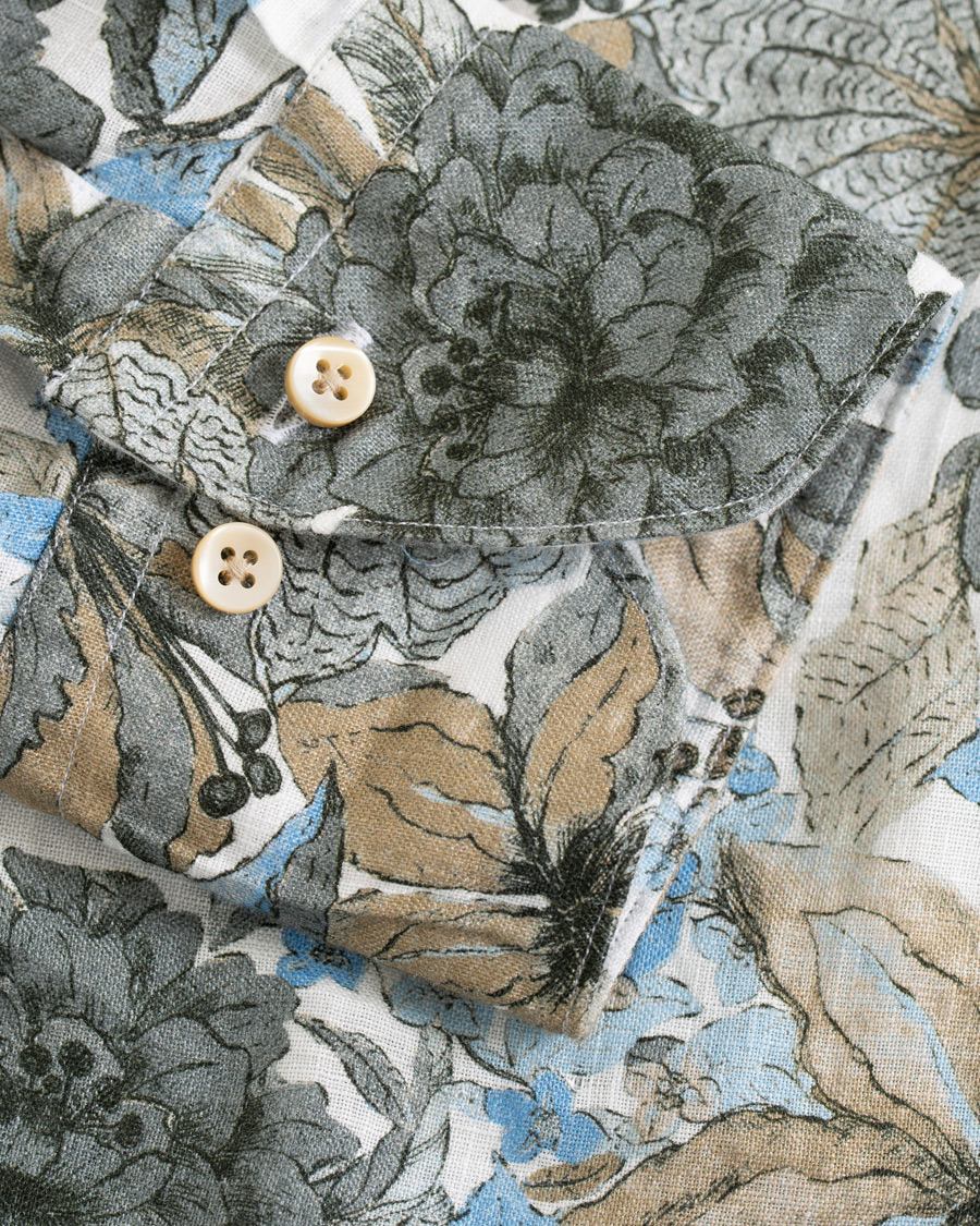 Herre | Skjorter | Stenströms | Slimline Printed Flower Shirt White
