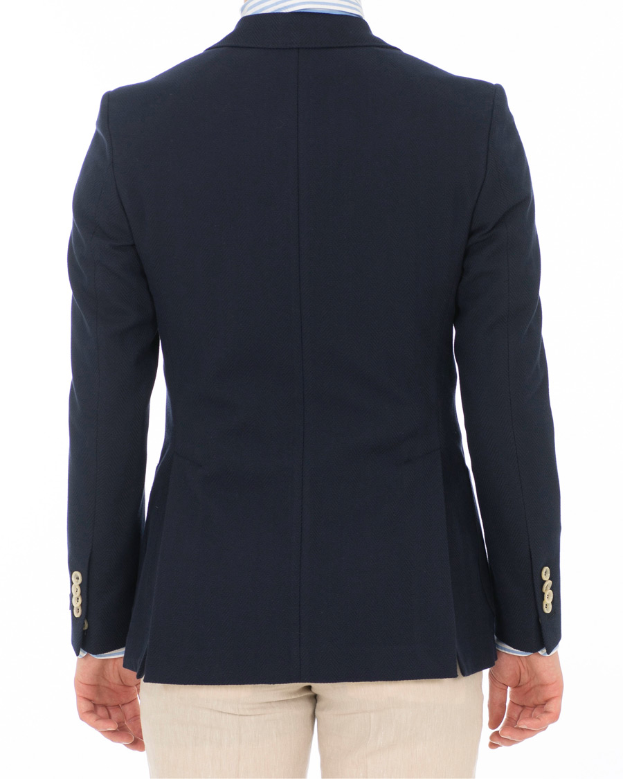 Herre | Blazere & jakker | Morris Heritage | Grant Fishbone Double Breasted Blazer Navy