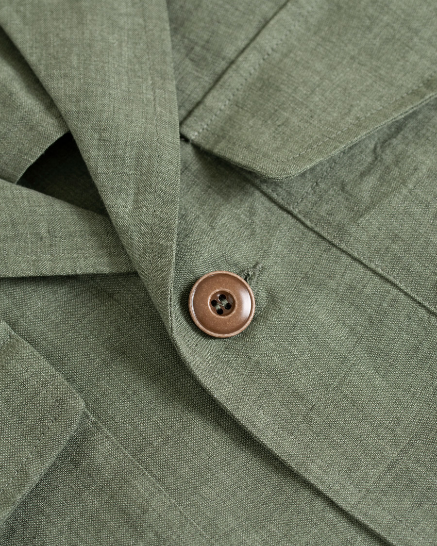 Gran Sasso Safari Linen Jacket Green - CareOfCarl.dk