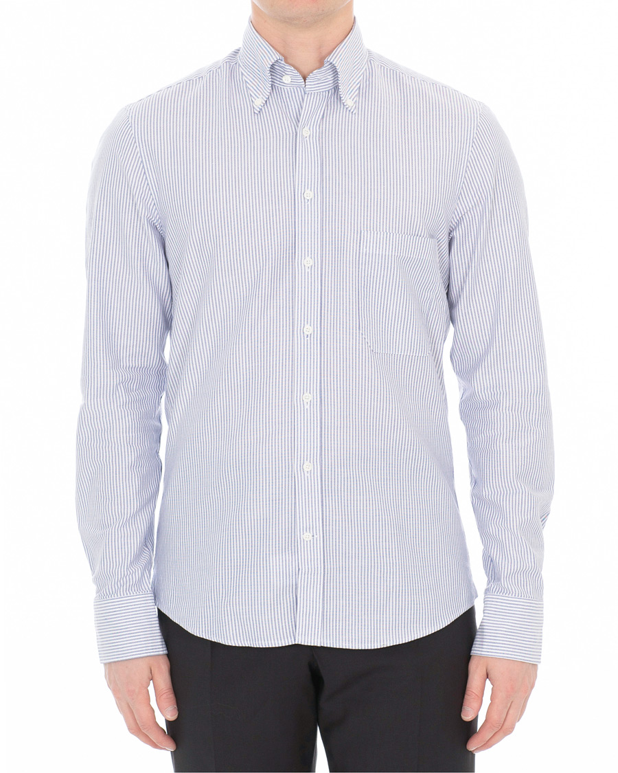 Herre | Skjorter | Stenströms | Slimline Striped Oxford Shirt Blue/White