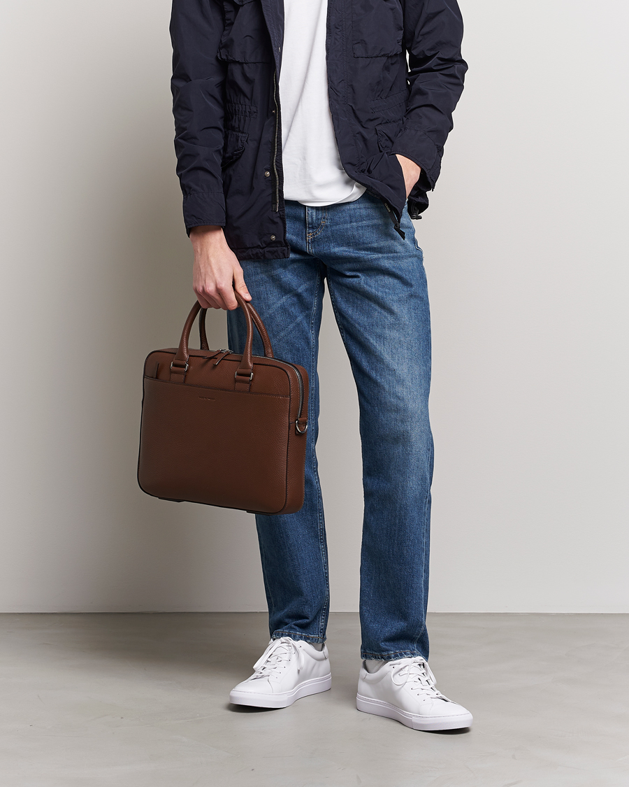 Herre |  | Tiger of Sweden | Bosun Grained Leather Briefcase Brown