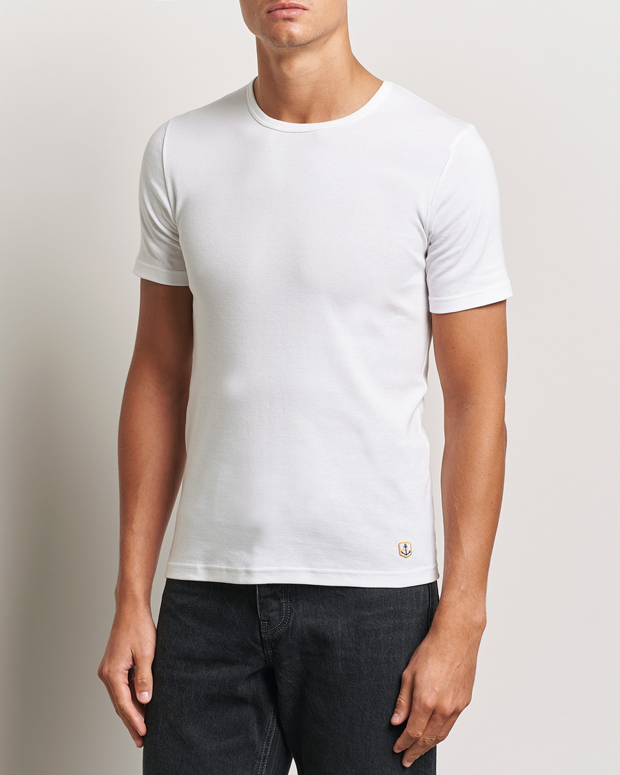 Herre | Flerpak | Armor-lux | 2-Pack Crew Neck T-Shirt White/Grey Melange