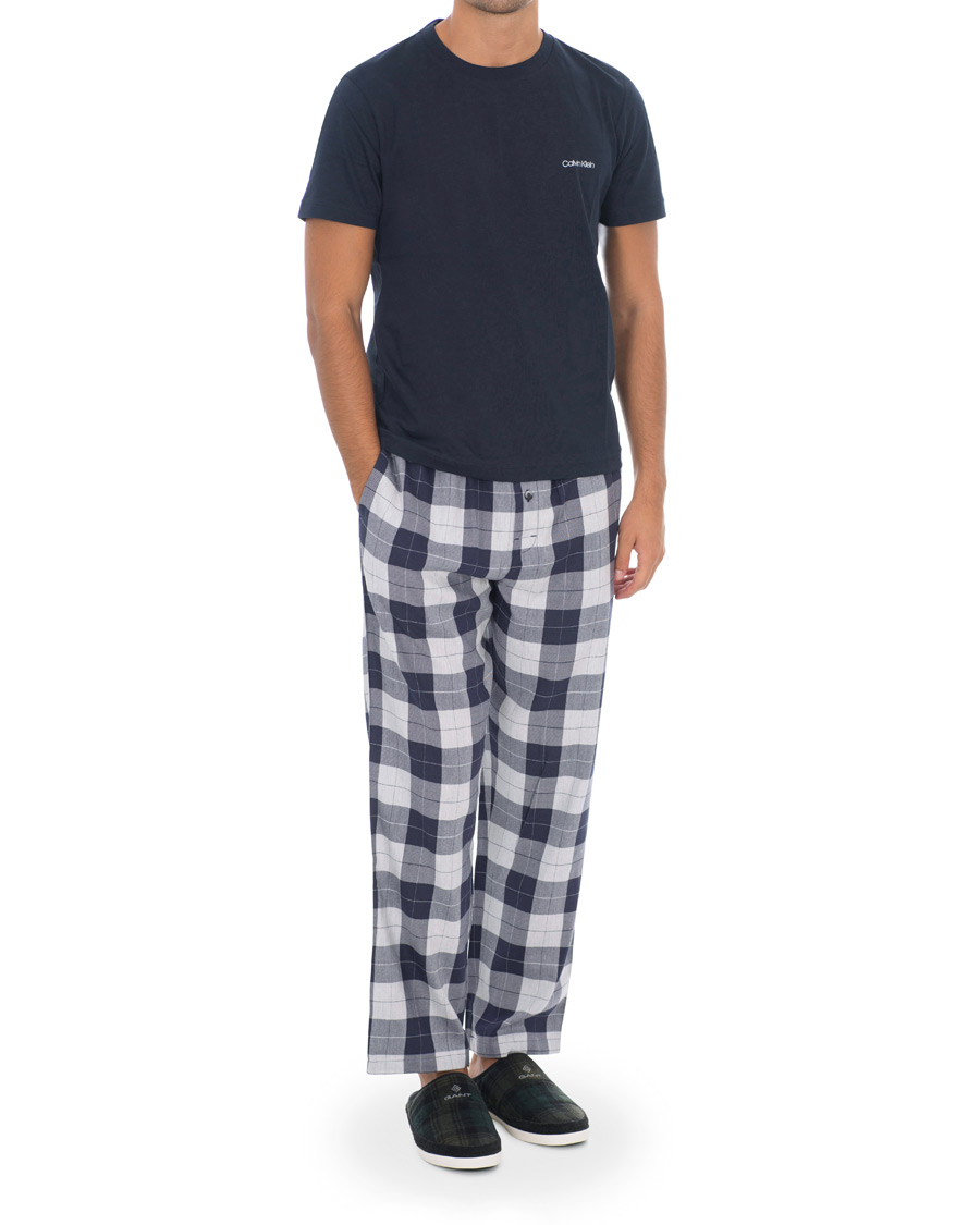 Calvin Klein Flannel Checked Pyjama Trousers Blue/White