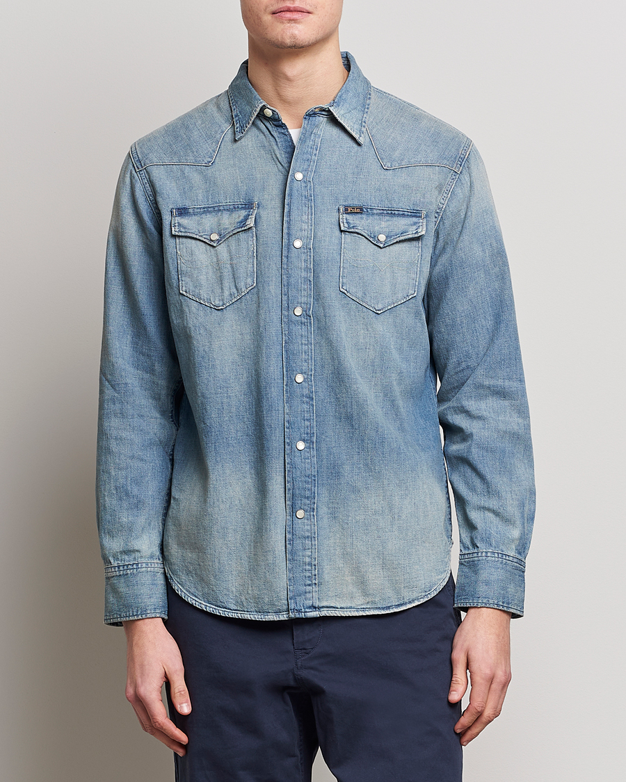 Herre |  | Polo Ralph Lauren | Icon Wester Denim Shirt Light Blue