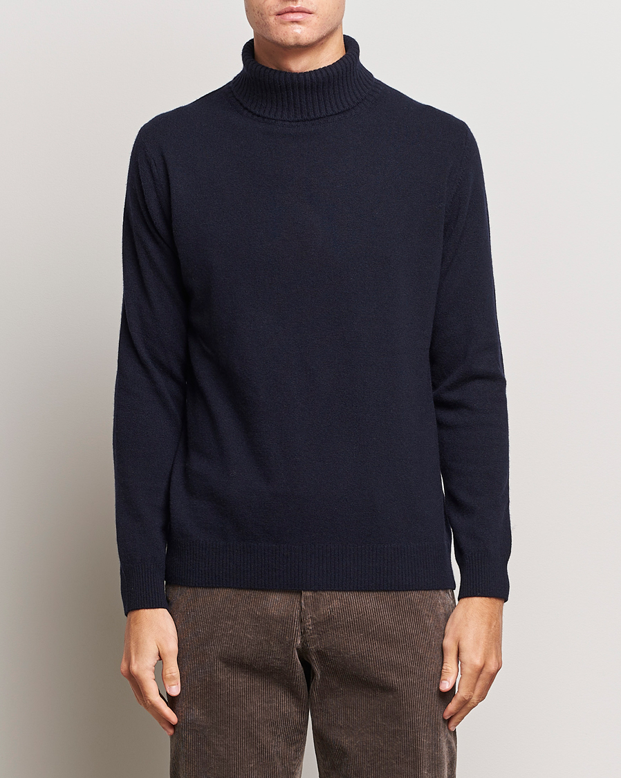 Herre | Trøjer | Oscar Jacobson | Salim Wool/Cashmere Rollneck Navy