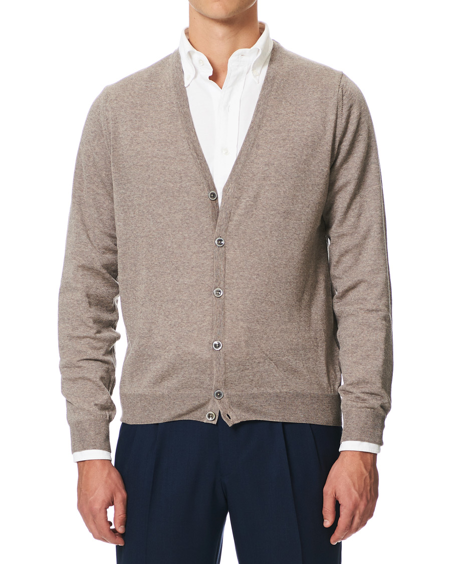 Herre |  | Stenströms | Merino Zegna Knitted Cardigan Beige