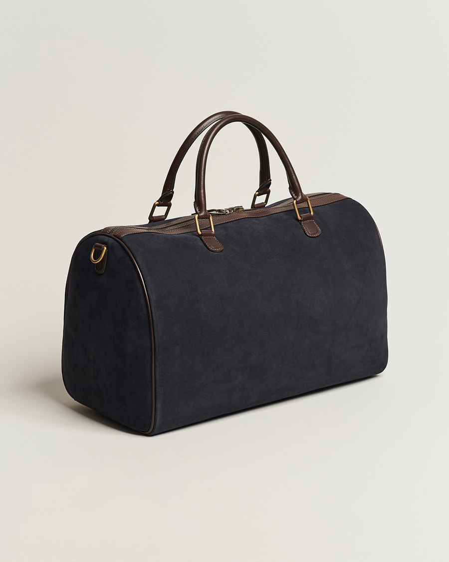 Herre | Anderson's | Anderson\'s | Boston Suede Weekendbag Navy/Brown