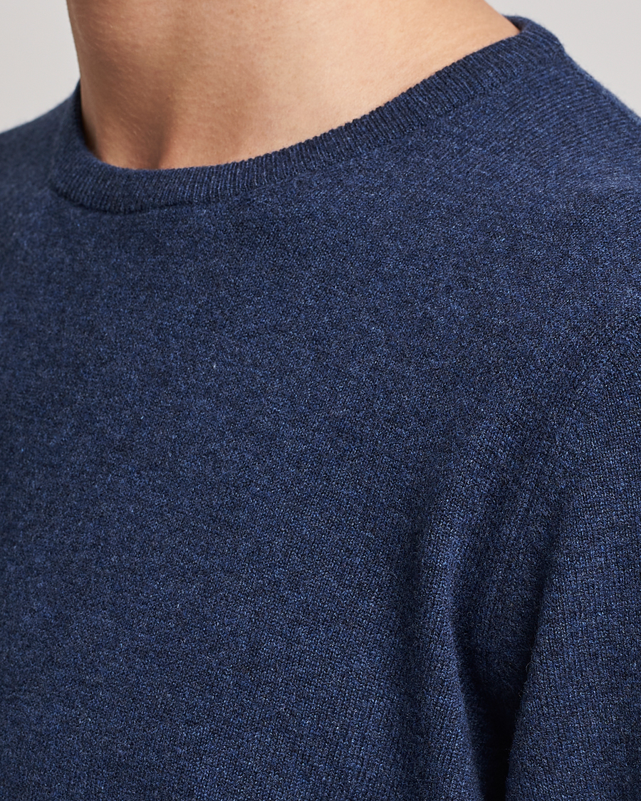 Herre | Trøjer | Gran Sasso | Wool/Cashmere Crew Neck Navy Melange