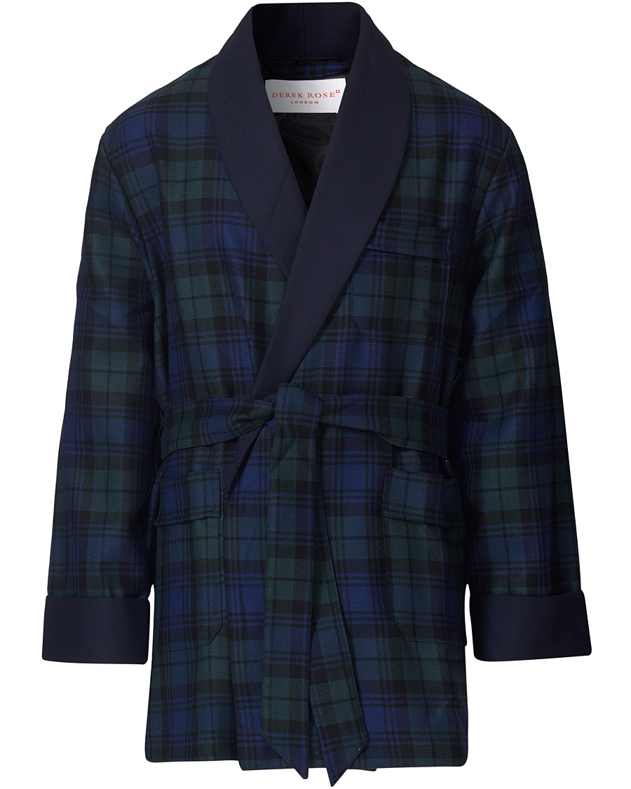 Herre | Pyjamas & Morgenkåber | Derek Rose | Wool Tartan Smoking Jacket Blackwatch