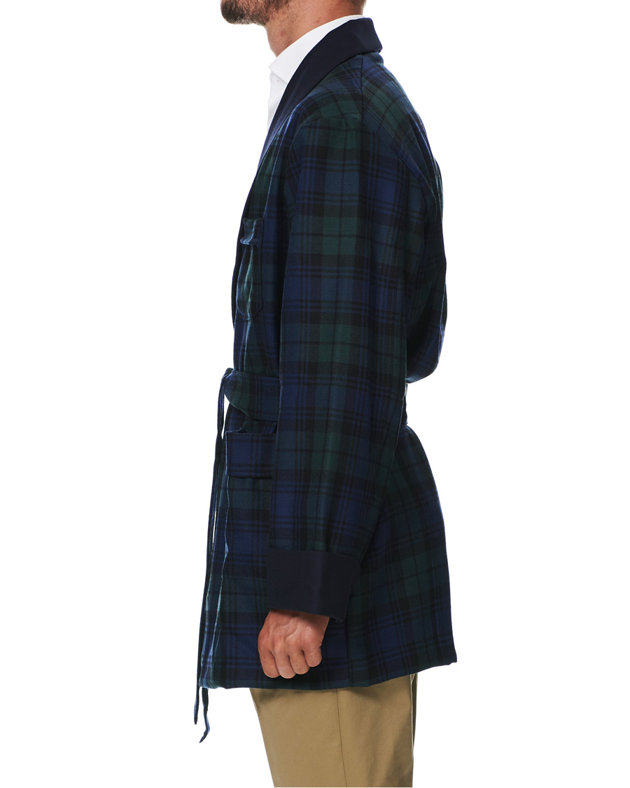 Herre | Pyjamas & Morgenkåber | Derek Rose | Wool Tartan Smoking Jacket Blackwatch