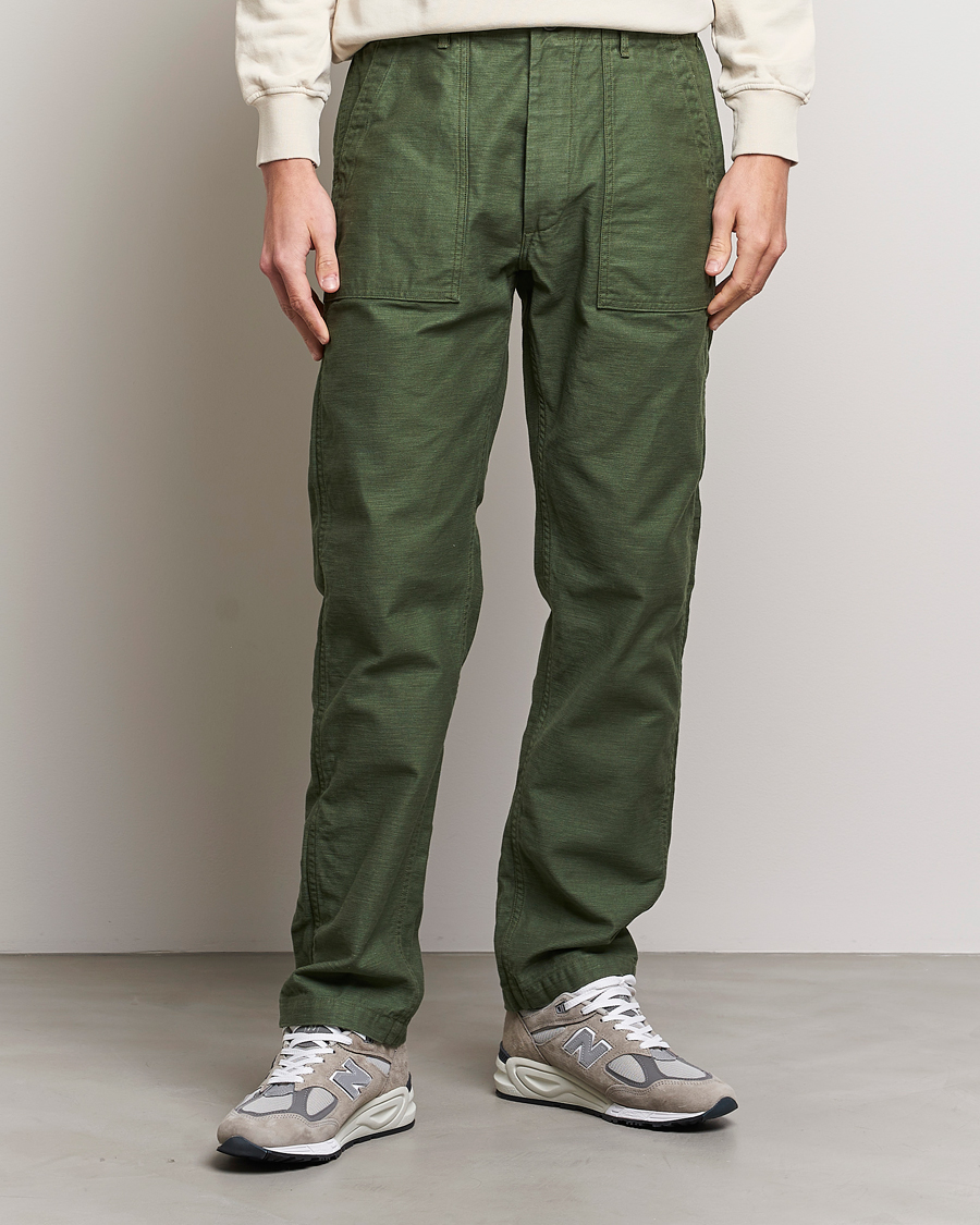 orSlow Slim Fit Original Sateen Fatigue Pants Army Green - CareOfCarl.dk