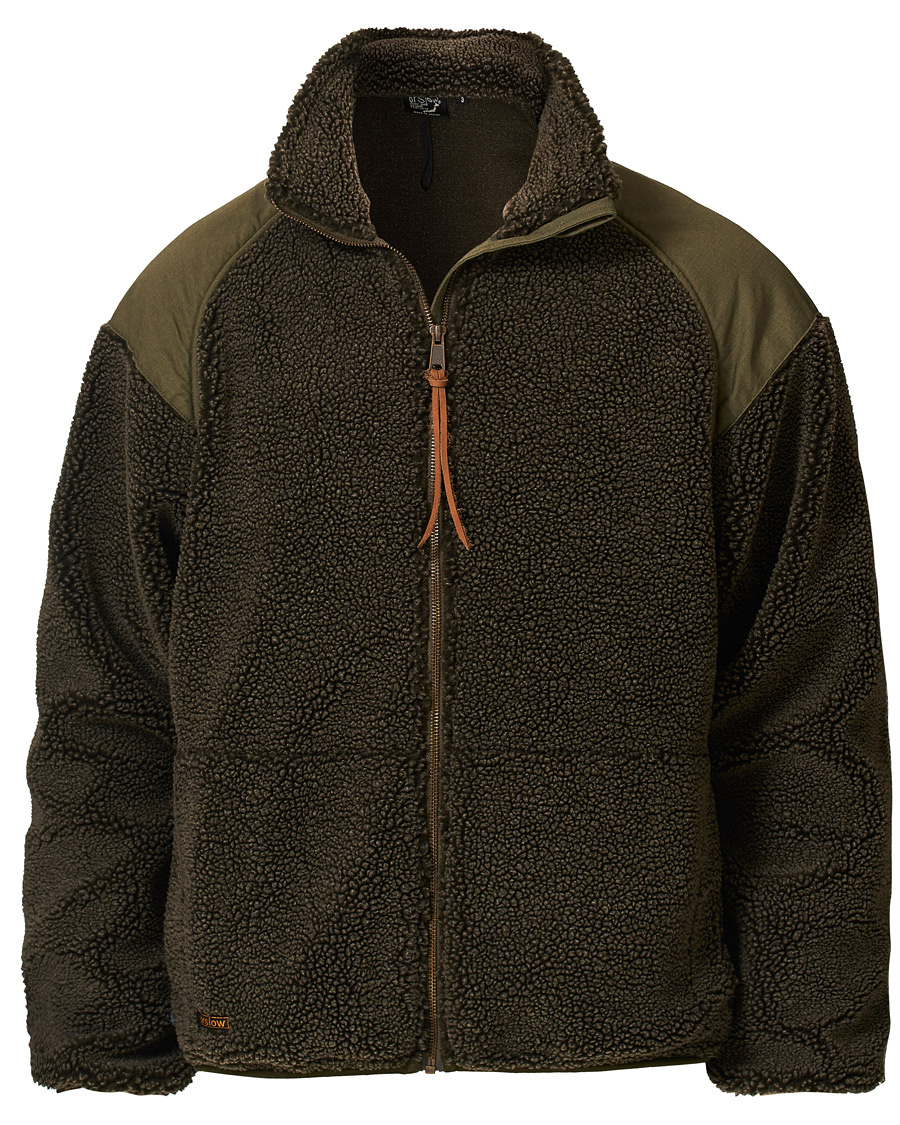 Herre | Jakker | orSlow | Panelled Fleece Jacket Military Green