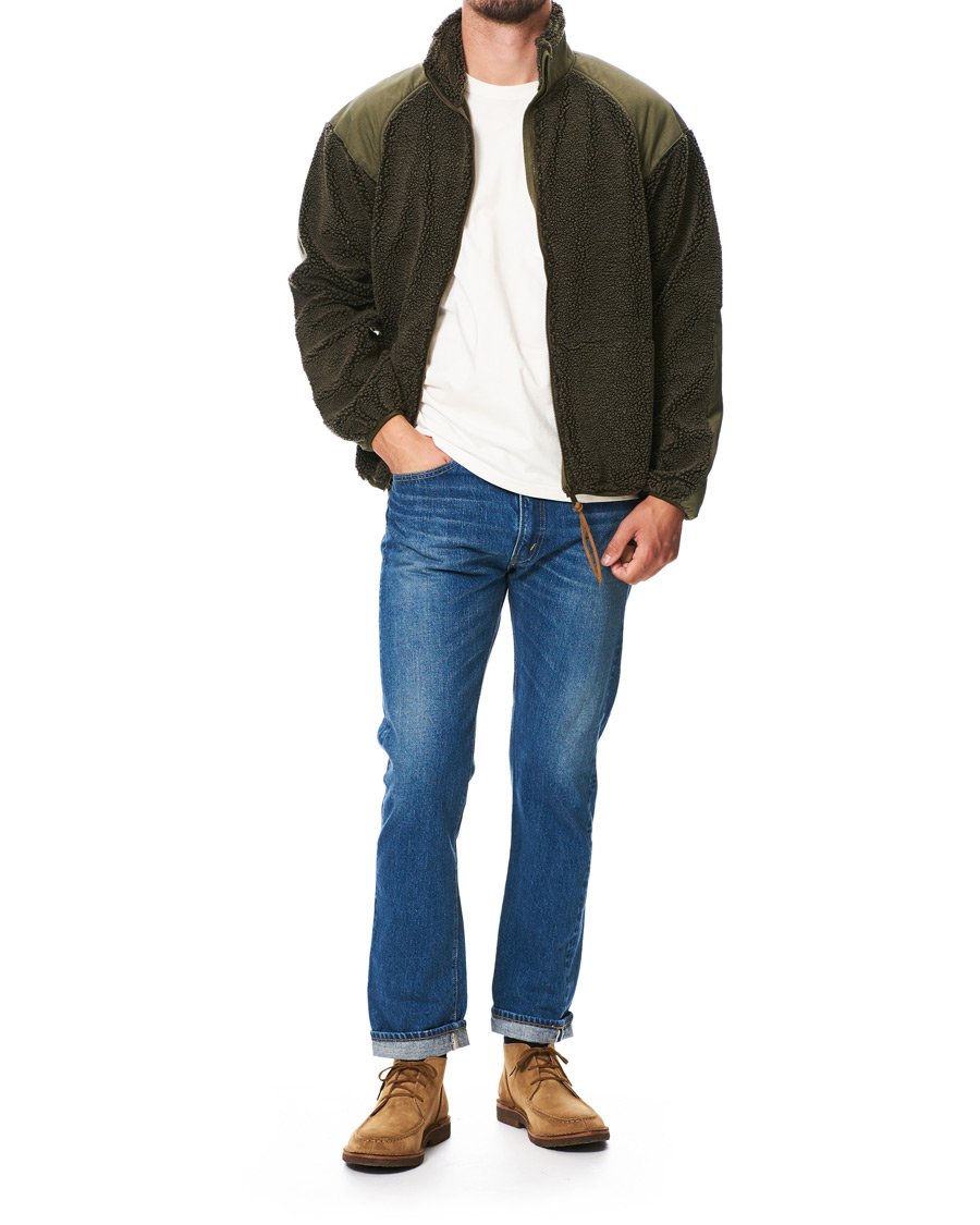 Herre | Jakker | orSlow | Panelled Fleece Jacket Military Green