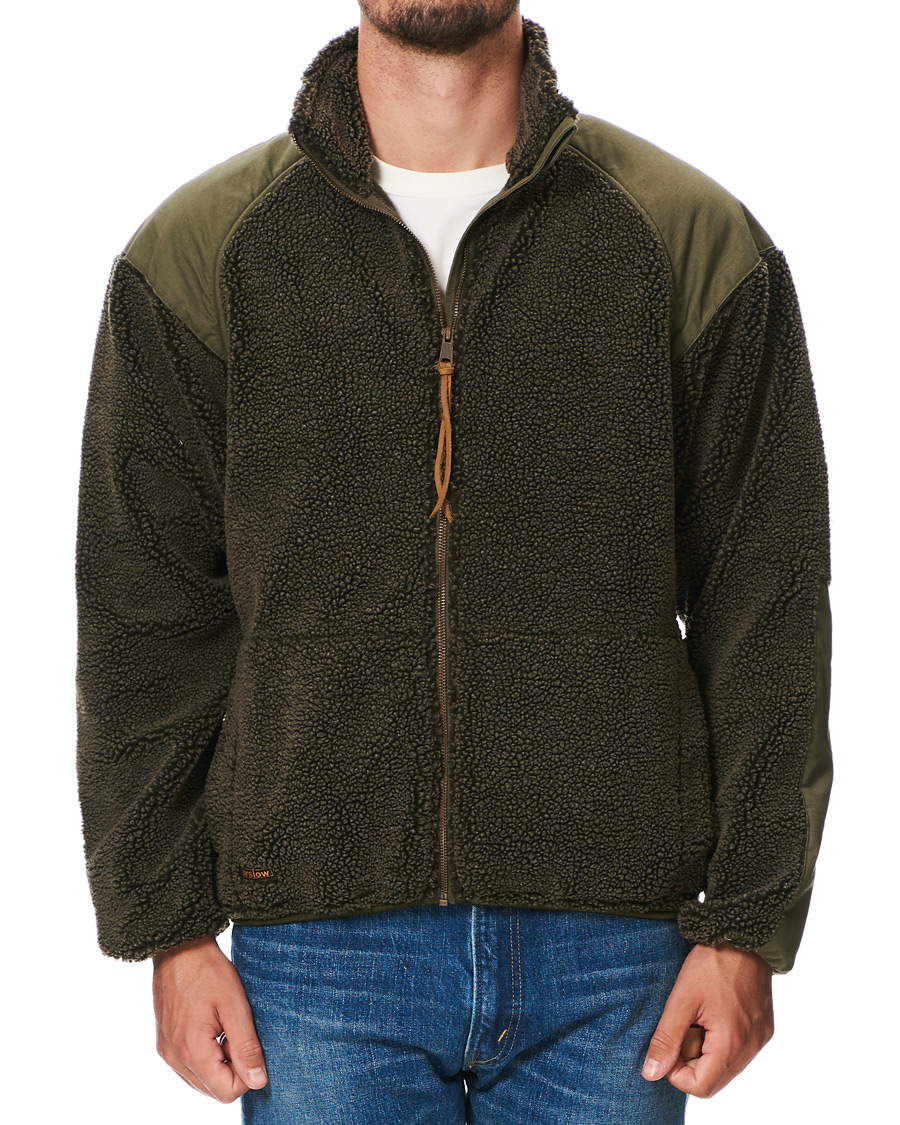 Herre | Jakker | orSlow | Panelled Fleece Jacket Military Green