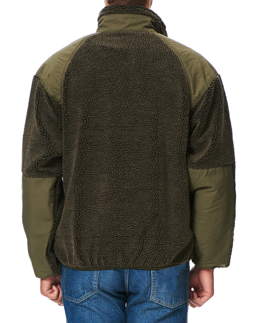 Herre | Jakker | orSlow | Panelled Fleece Jacket Military Green
