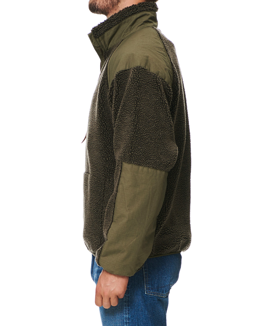 Herre | Jakker | orSlow | Panelled Fleece Jacket Military Green