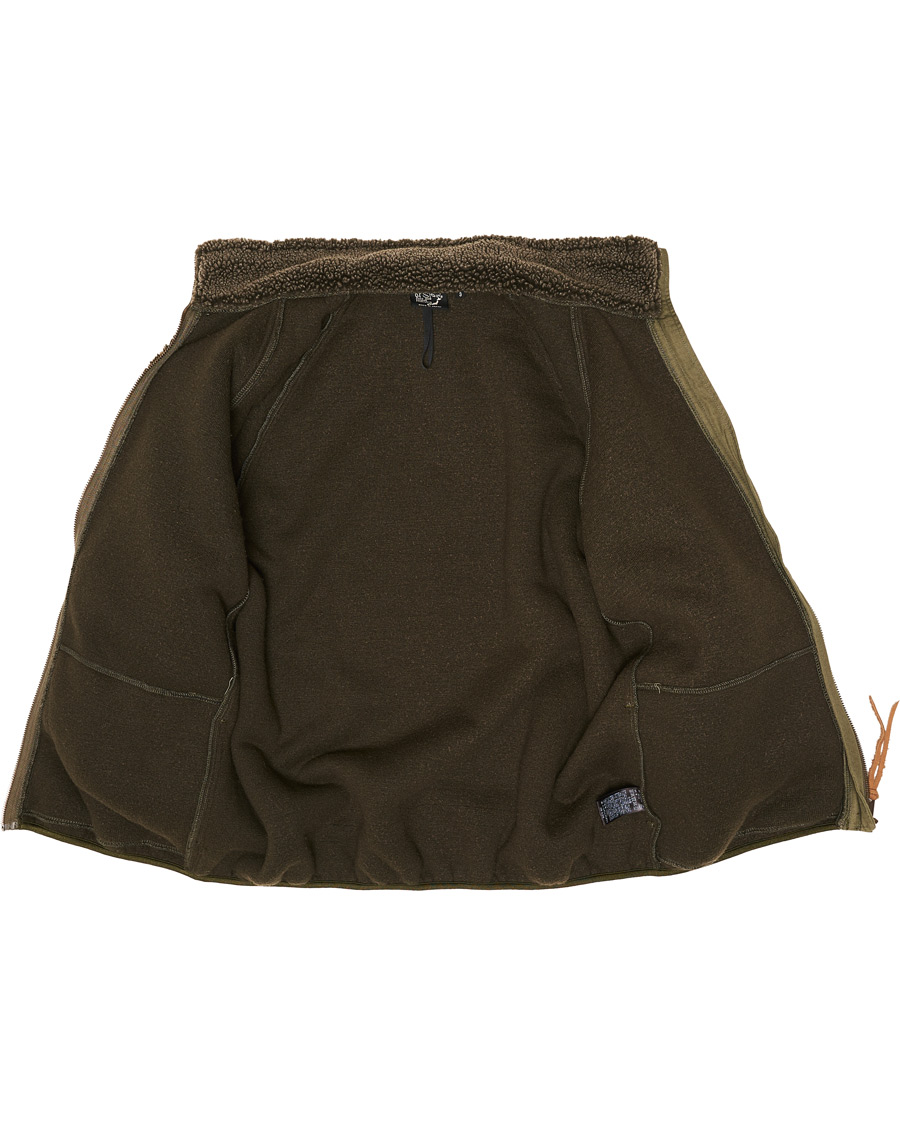 Herre | Jakker | orSlow | Panelled Fleece Jacket Military Green