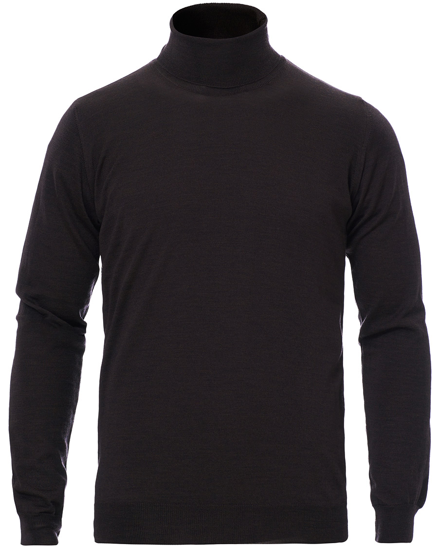 Herre | Trøjer | Oscar Jacobson | Cole Extra Fine Merino Rollneck Brown