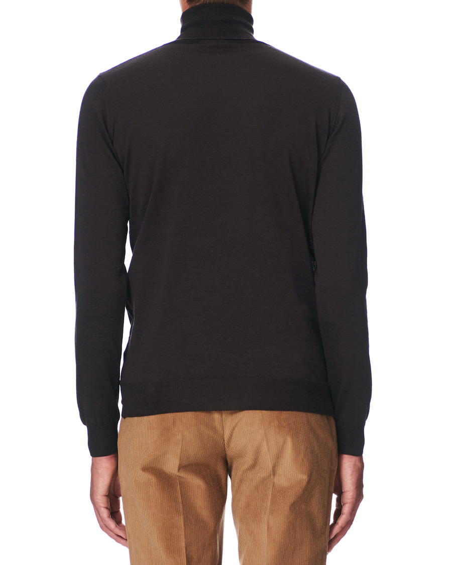 Herre | Trøjer | Oscar Jacobson | Cole Extra Fine Merino Rollneck Brown