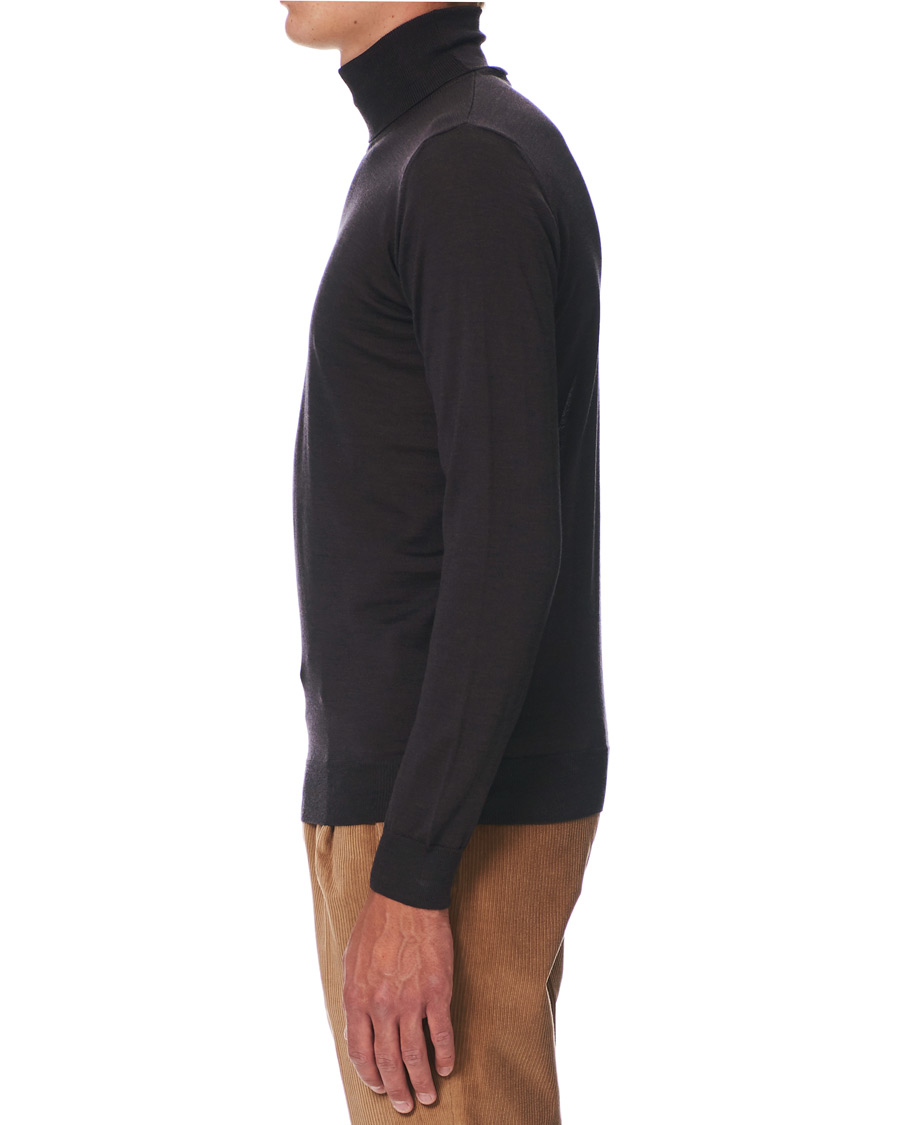 Herre | Trøjer | Oscar Jacobson | Cole Extra Fine Merino Rollneck Brown