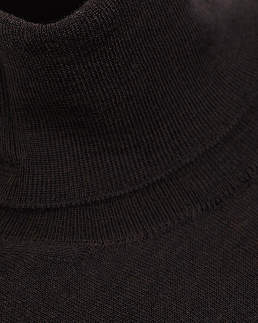 Herre | Trøjer | Oscar Jacobson | Cole Extra Fine Merino Rollneck Brown