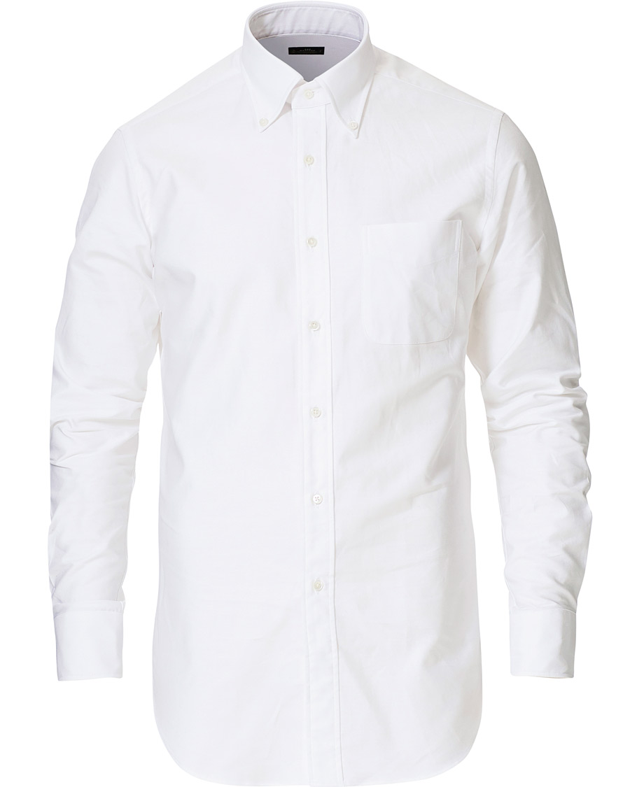 Herre | Skjorter | Kamakura Shirts | Slim Fit Oxford Button Down Shirt White