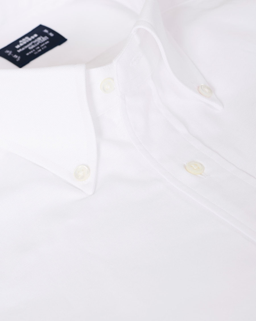 Herre | Skjorter | Kamakura Shirts | Slim Fit Oxford Button Down Shirt White