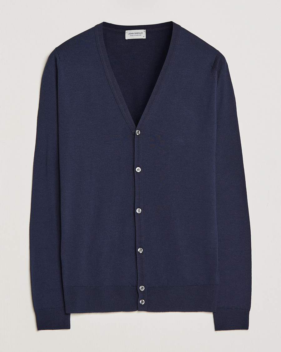 John Smedley Petworth Extra Fine Merino Cardigan Midnight 