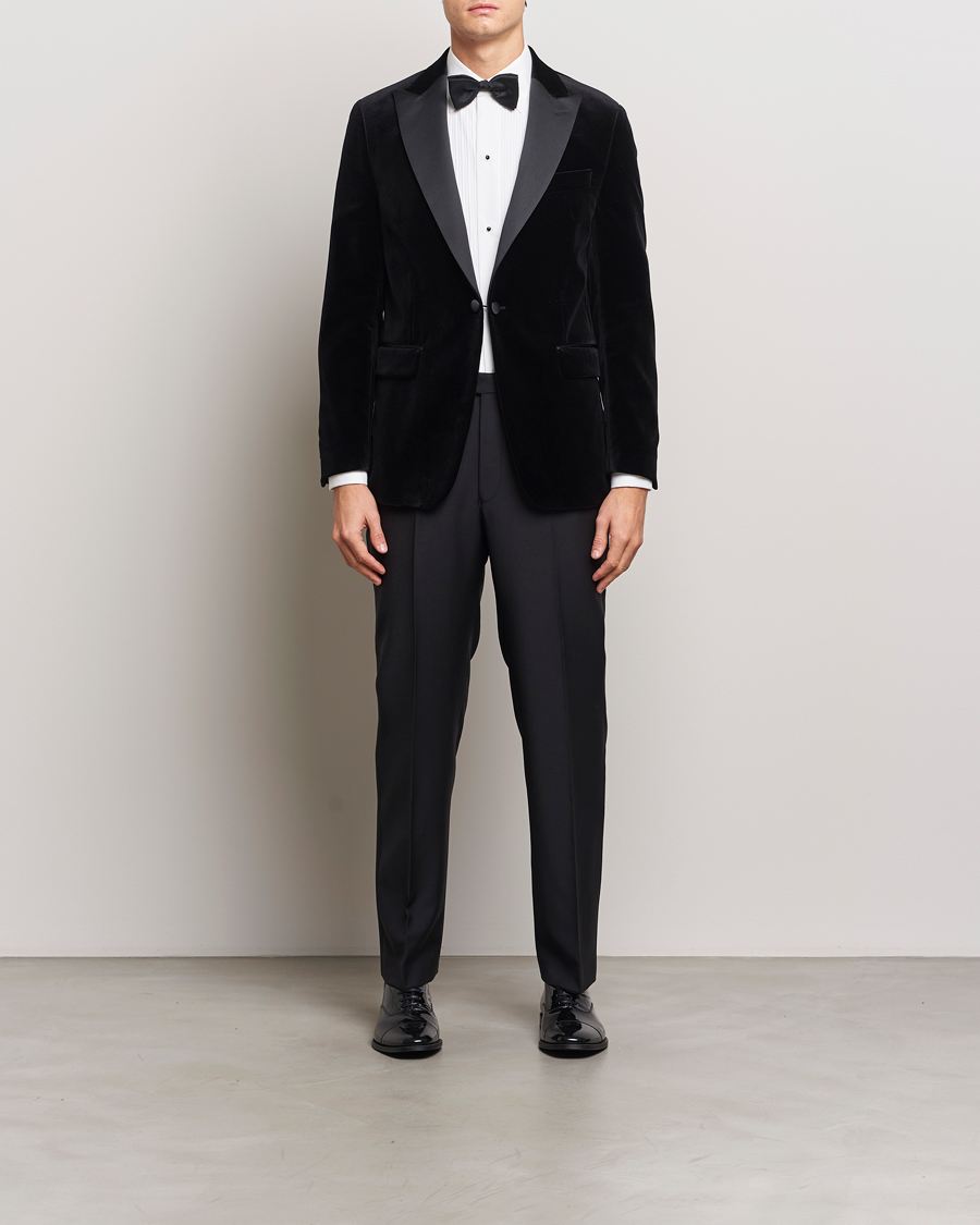 Herre | Blazere & jakker | Oscar Jacobson | Frampton Velvet Tuxedo Blazer Black