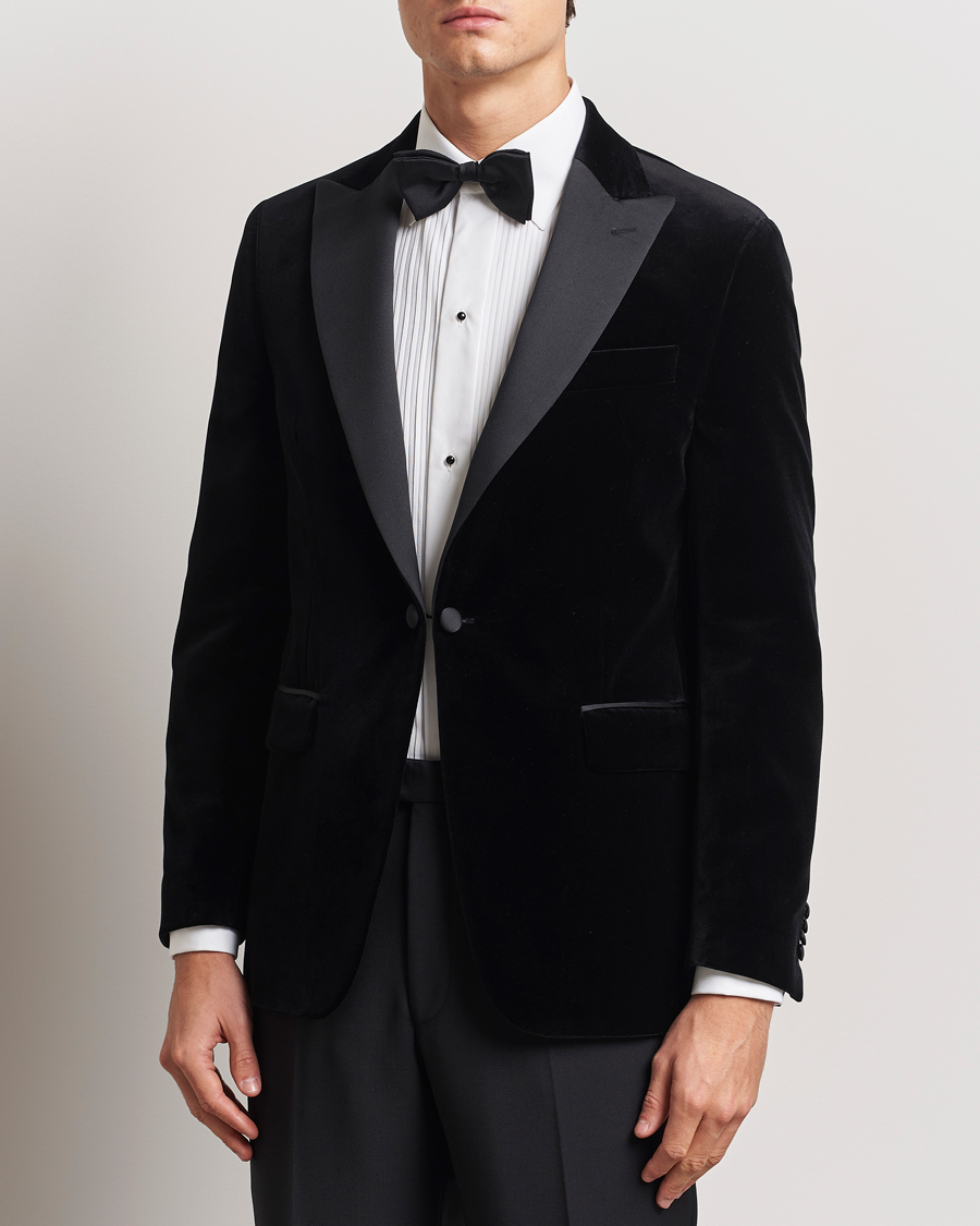 Herre | Blazere & jakker | Oscar Jacobson | Frampton Velvet Tuxedo Blazer Black