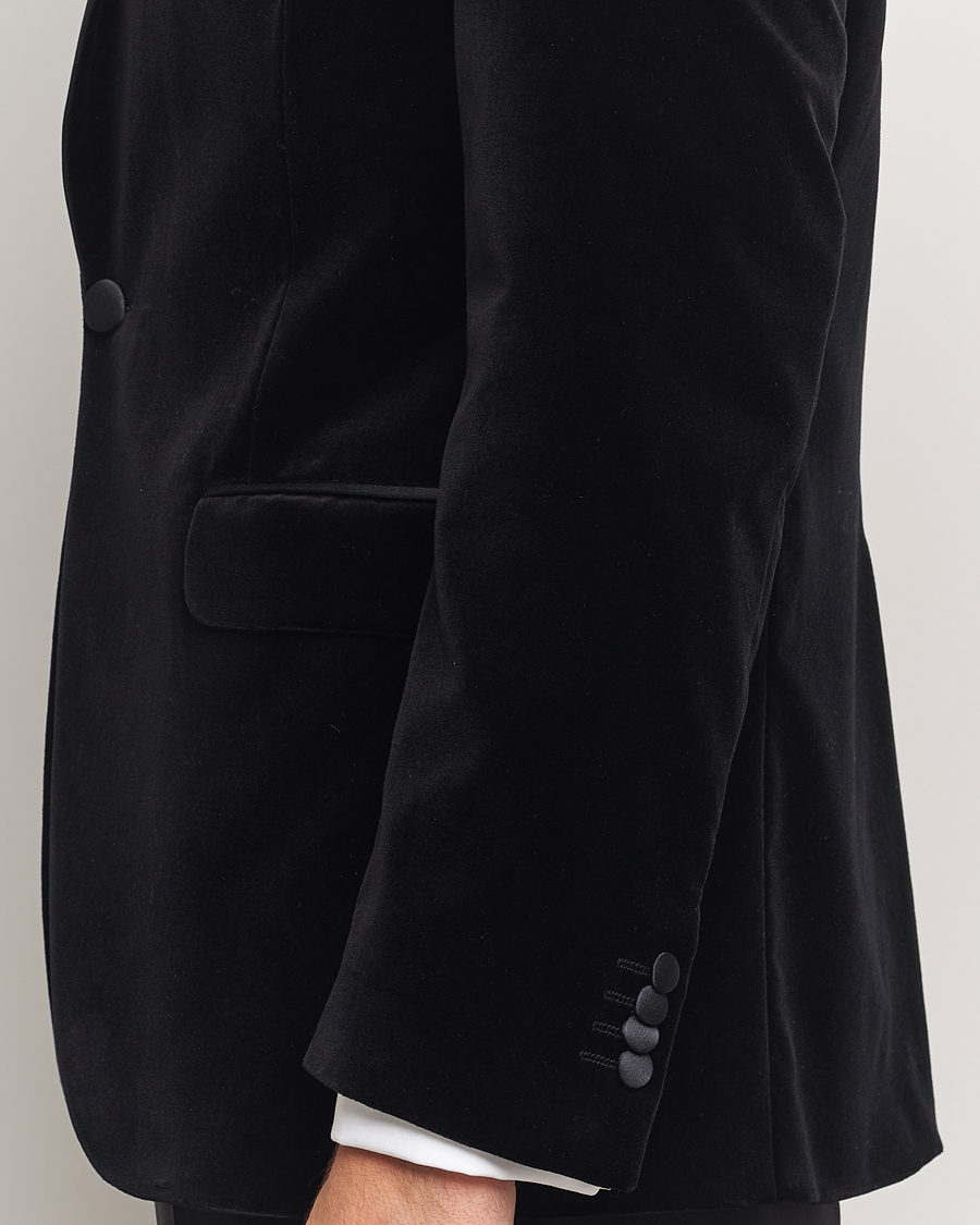 Herre | Blazere & jakker | Oscar Jacobson | Frampton Velvet Tuxedo Blazer Black