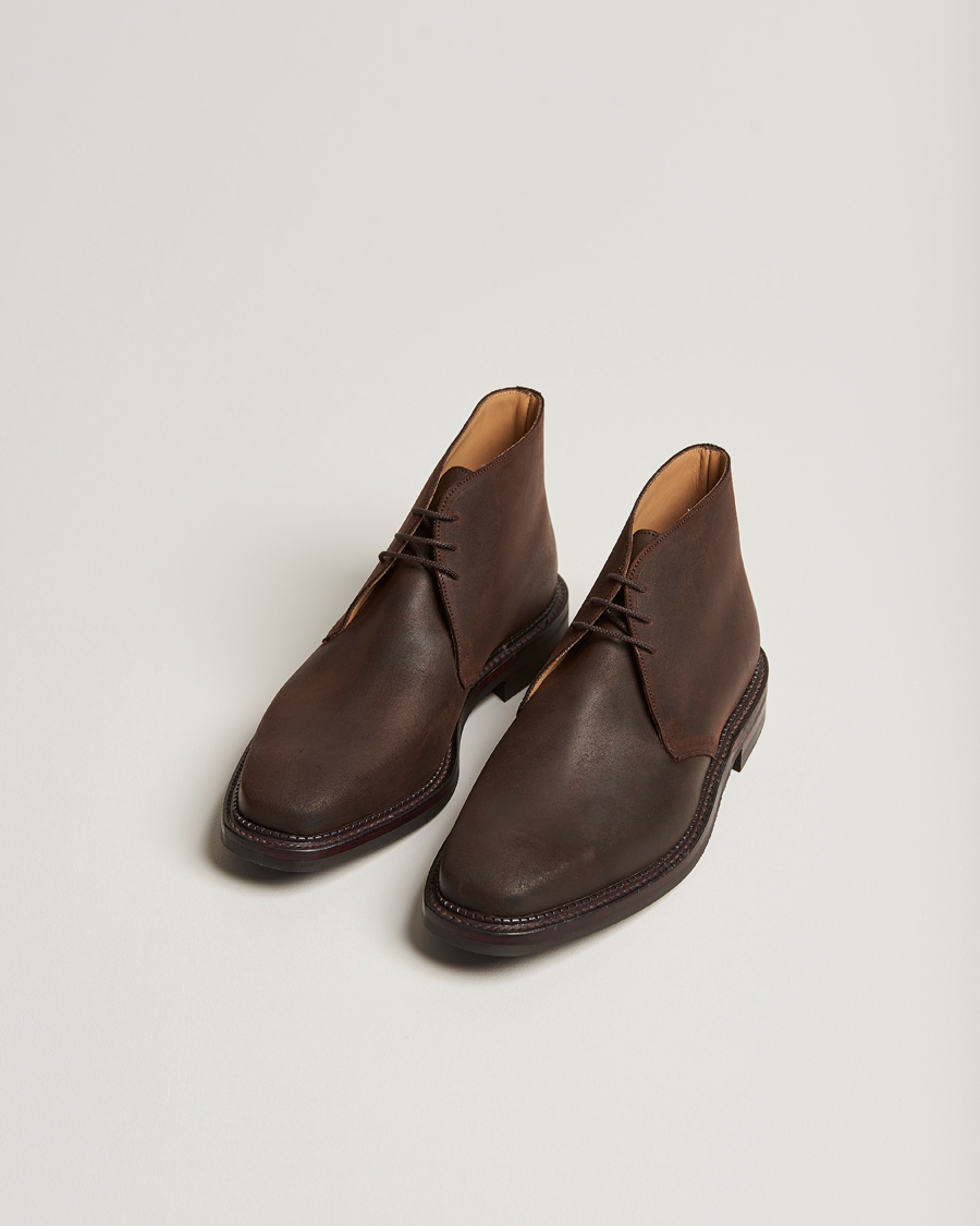 Herre | Sko i ruskind | Crockett & Jones | Molton Chukka Dk Brown Rough-Out Suede