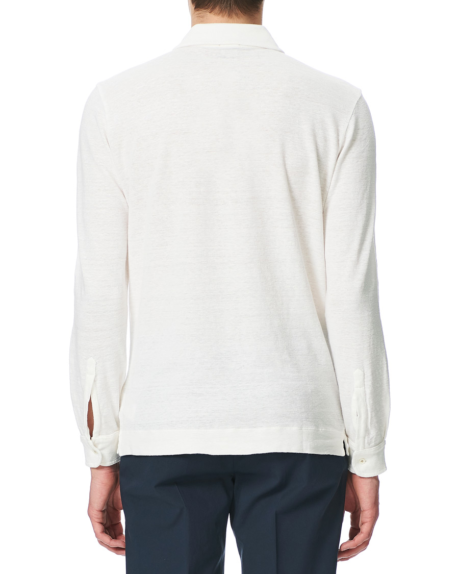 Herre | Trøjer | Massimo Alba | Raya Linen Piquet Long Sleeve Polo White