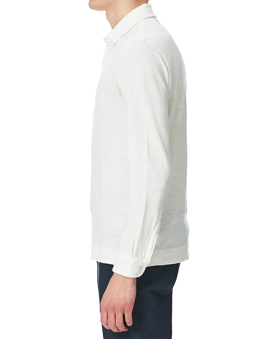 Herre | Trøjer | Massimo Alba | Raya Linen Piquet Long Sleeve Polo White