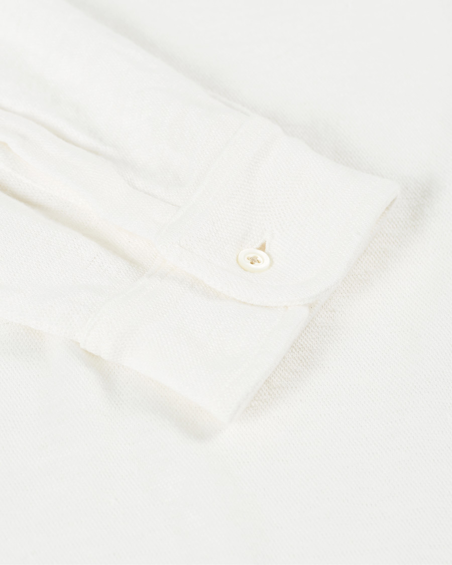 Herre | Trøjer | Massimo Alba | Raya Linen Piquet Long Sleeve Polo White