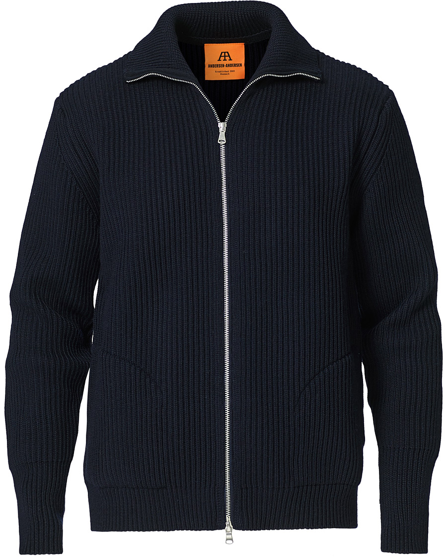 Andersen-Andersen Full Zip Pockets Navy - CareOfCarl.dk