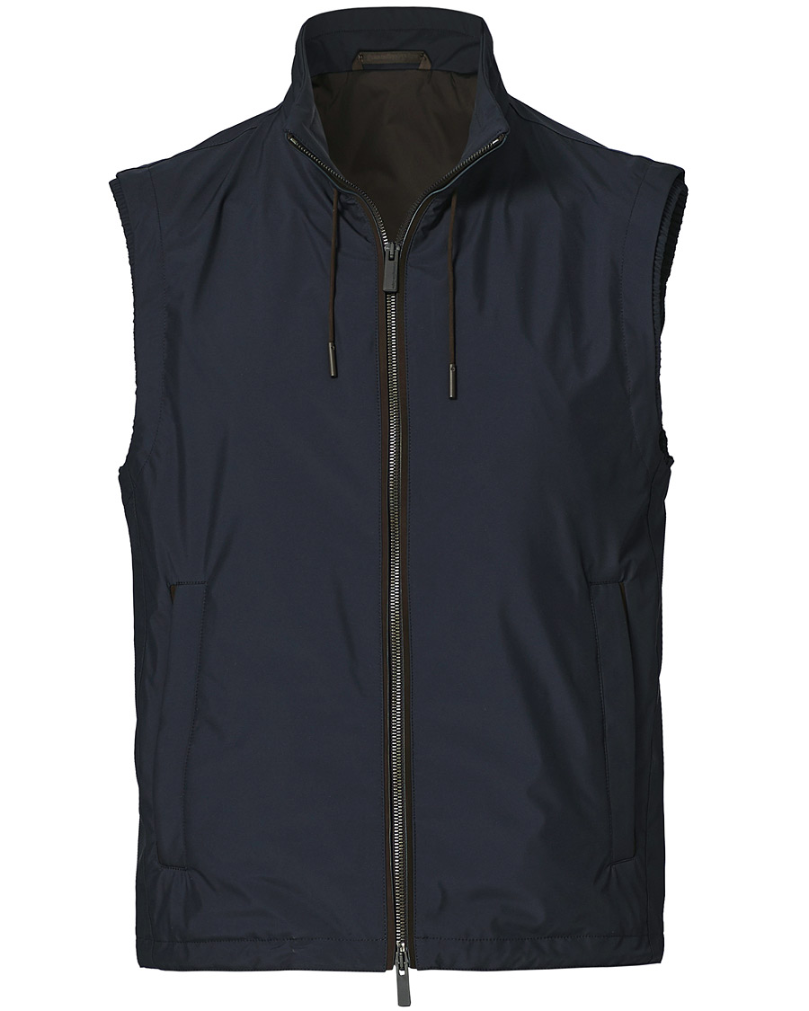 Herre | Jakker | Ermenegildo Zegna | Stratos Waterrepellent Microfiber Gilet Navy