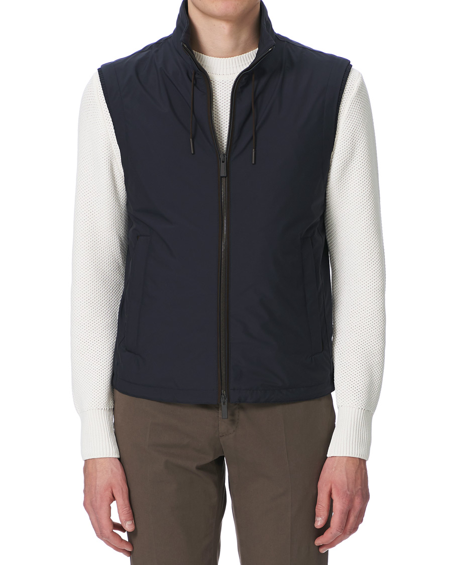 Herre | Jakker | Ermenegildo Zegna | Stratos Waterrepellent Microfiber Gilet Navy