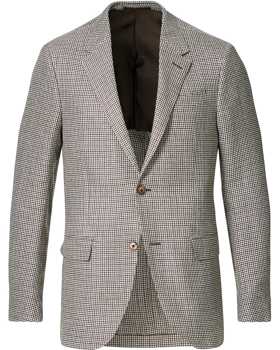 Herre | Blazere & jakker | Ermenegildo Zegna | Linen/Silk Houndstooth Blazer Sand