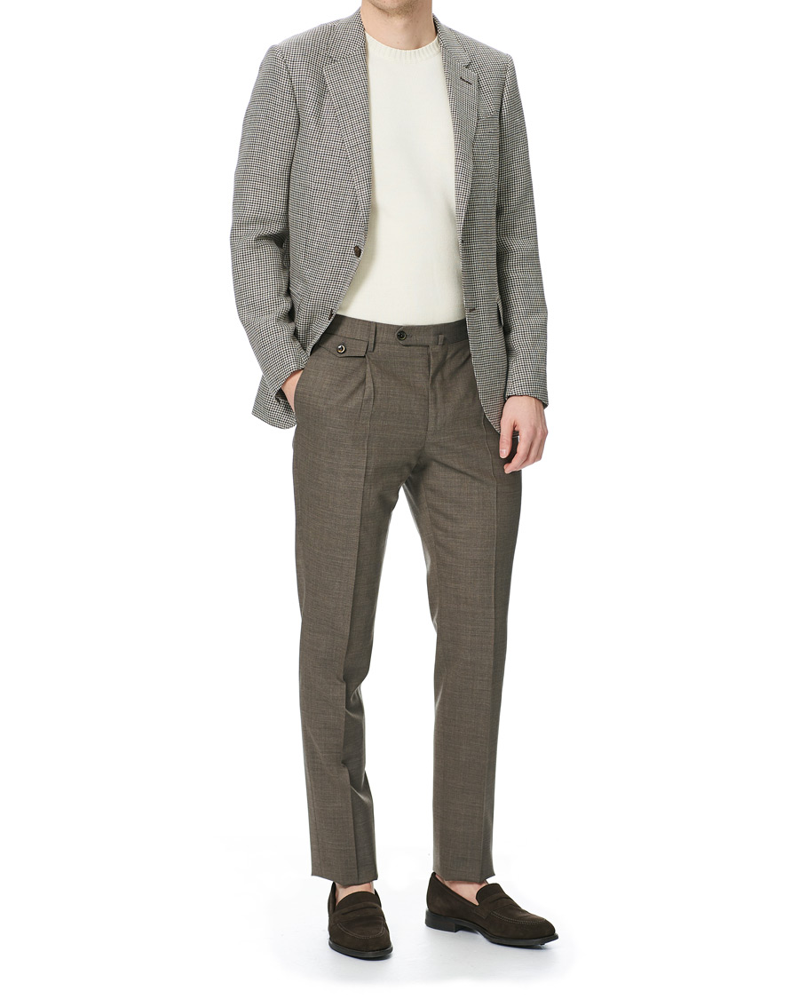 Herre | Blazere & jakker | Ermenegildo Zegna | Linen/Silk Houndstooth Blazer Sand