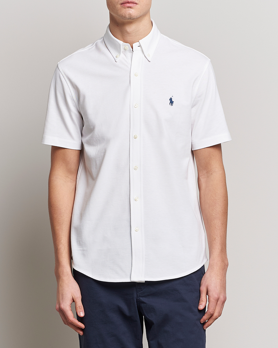 Herre |  | Polo Ralph Lauren | Featherweight Mesh Short Sleeve Shirt White