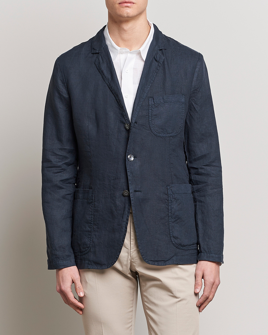 Herre | Hørblazer | Aspesi | Samuraki Linen Blazer Navy