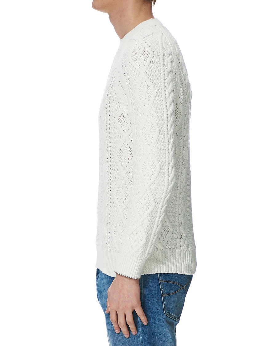 Herre | Trøjer | Brunello Cucinelli | Cotton Aran Cable Sweater Off White