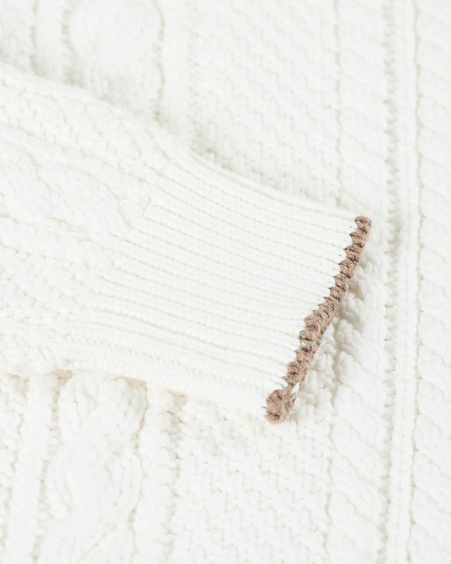 Herre | Trøjer | Brunello Cucinelli | Cotton Aran Cable Sweater Off White