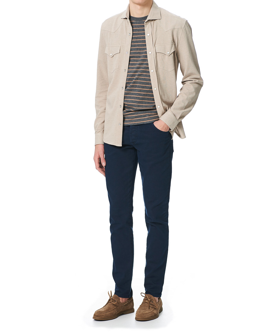 Herre | Skjorter | Brunello Cucinelli | Jersey Double Pocket Shirt Beige