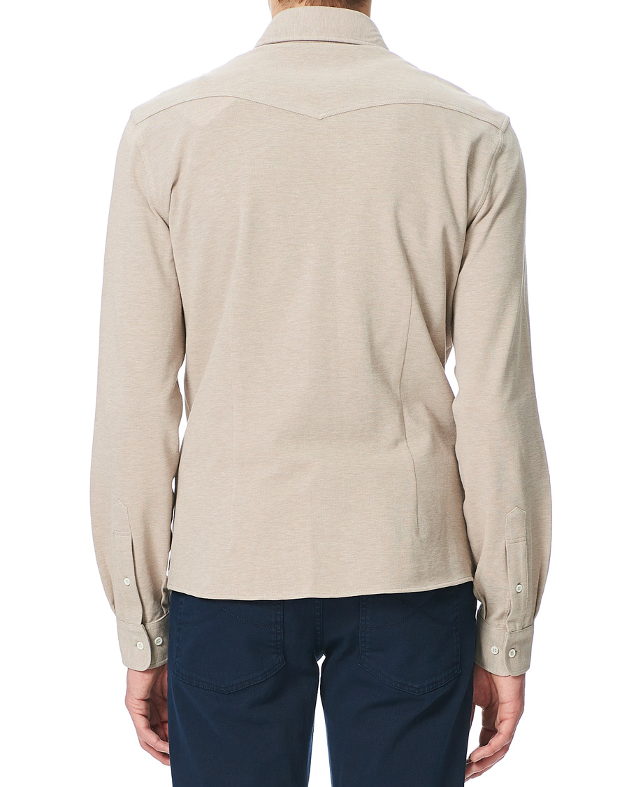 Herre | Skjorter | Brunello Cucinelli | Jersey Double Pocket Shirt Beige